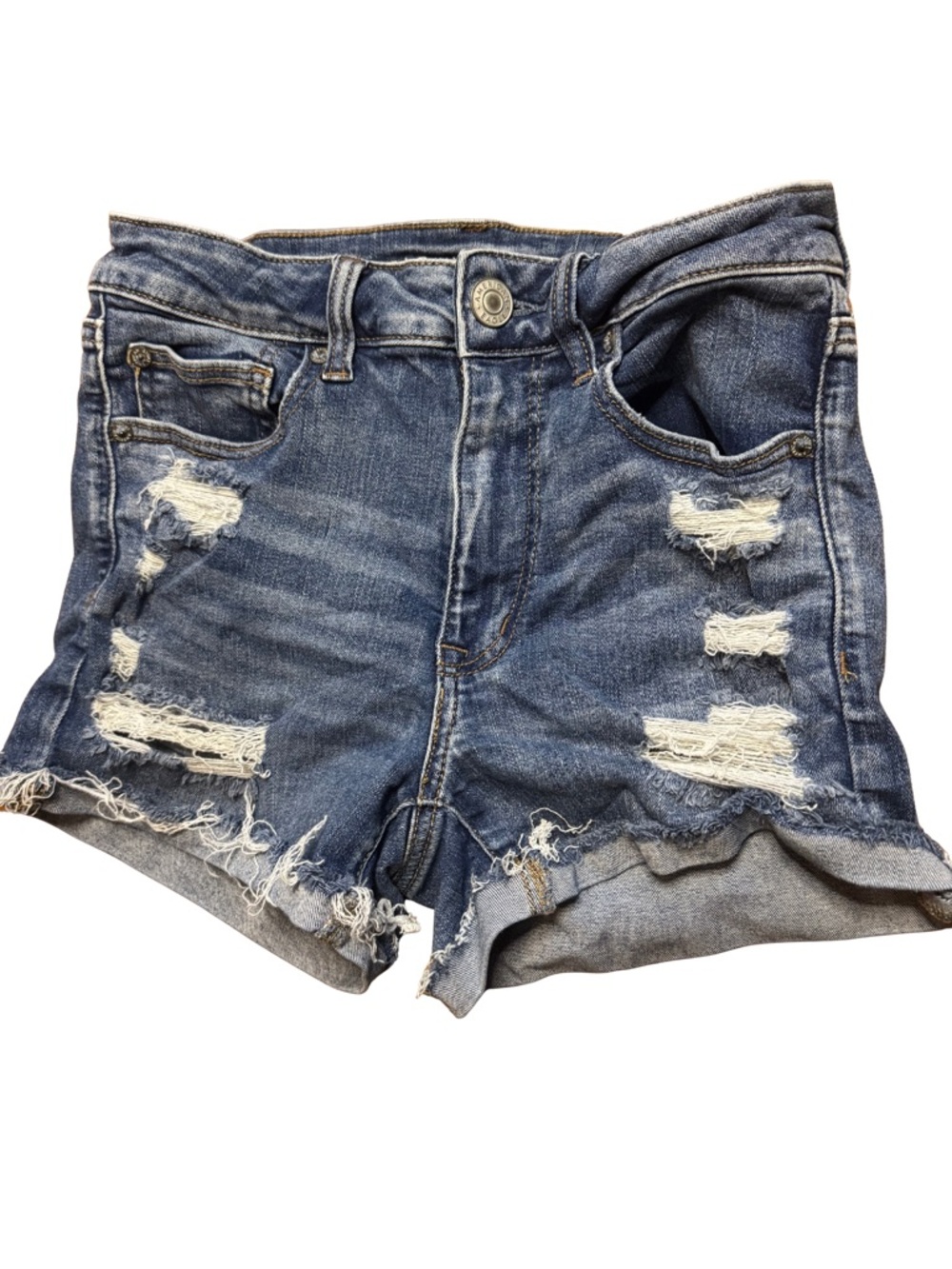 American Eagle Women’s Distressed Blue Denim Shorts